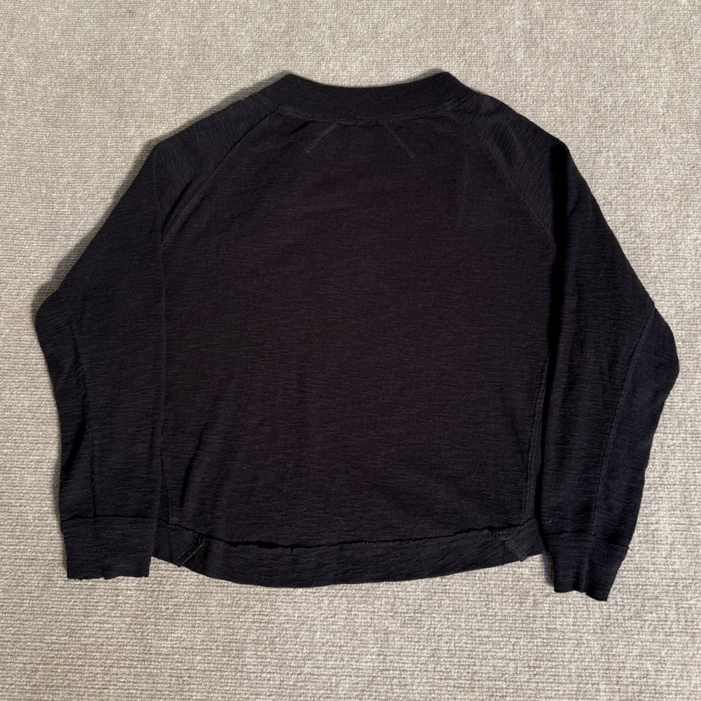 Free People We The Free Black Don't Forget Me Long Sleeve Knit Top - Size Small - Picture 5 of 5